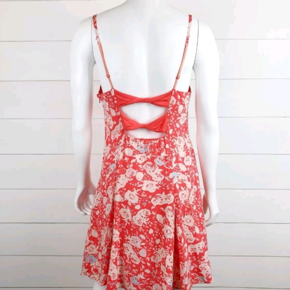 Free People summer dress red orange coral floral - Picture 2 of 7